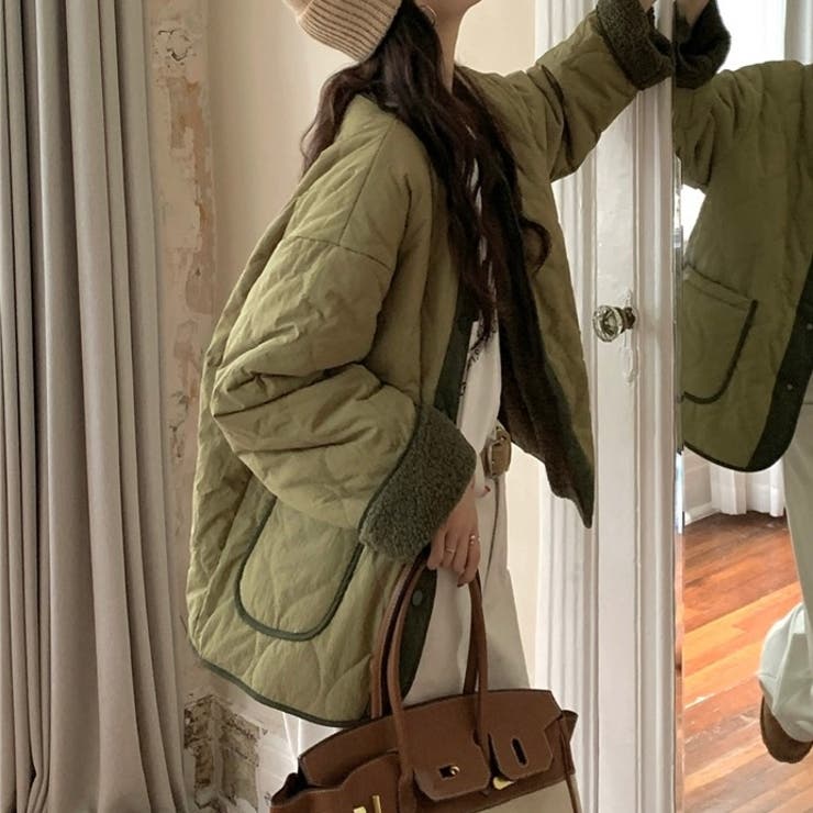 裏ボア配色キルティングジャケット | LADY LIKE  | 詳細画像9 