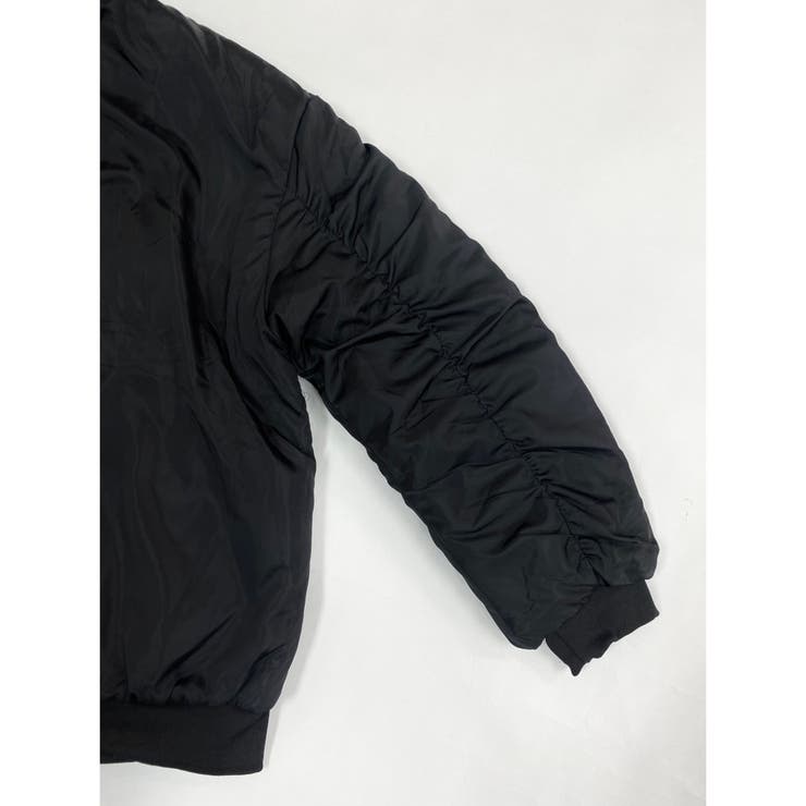 くしゅくしゅスリーブ中綿入りMA-1ジャケット[品番：SHNW0010083