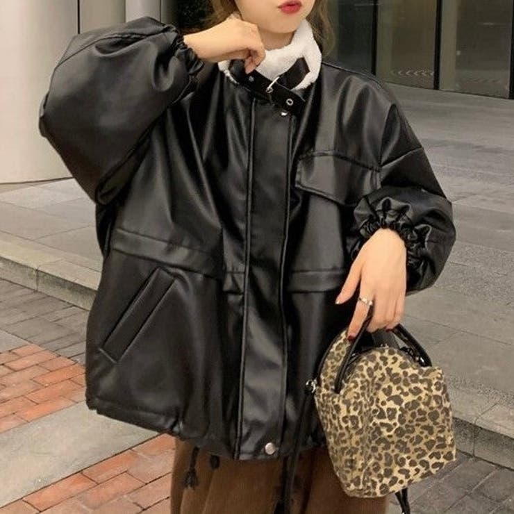 裏ボアフェイクレザーフライトジャケット | LADY LIKE  | 詳細画像2 