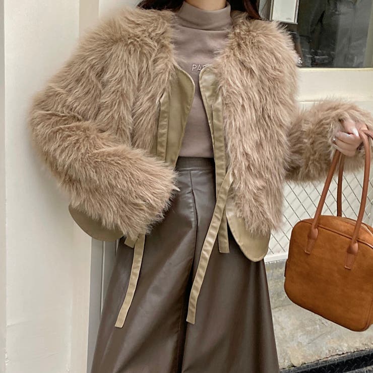 異素材切替えフェイクファージャケット | LADY LIKE  | 詳細画像10 