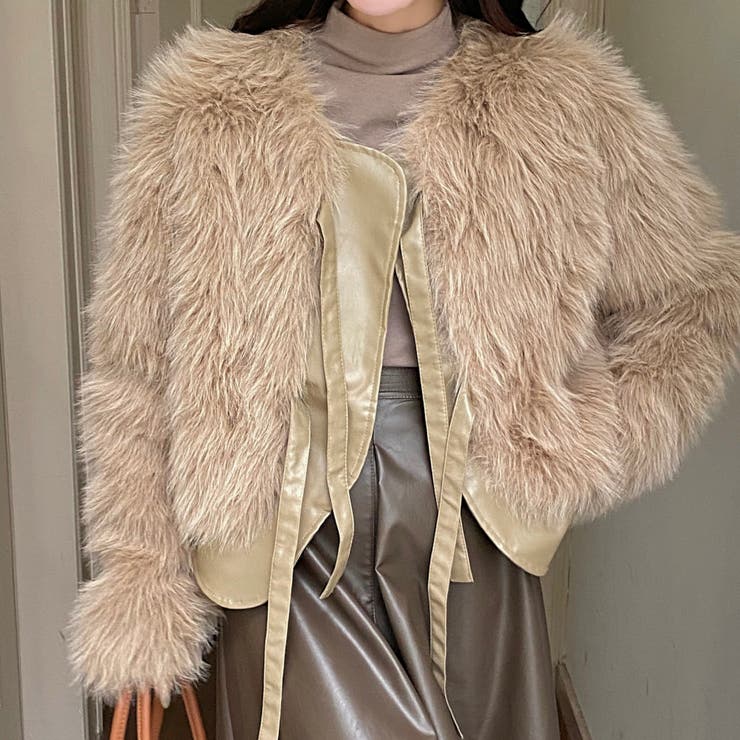 異素材切替えフェイクファージャケット | LADY LIKE  | 詳細画像12 