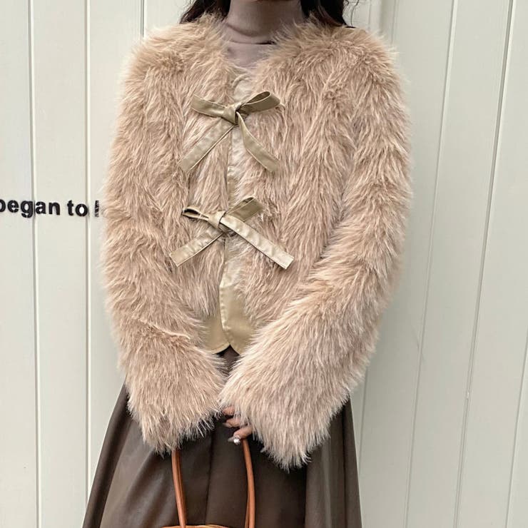 異素材切替えフェイクファージャケット | LADY LIKE  | 詳細画像14 