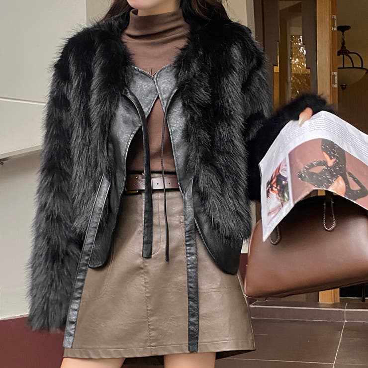 異素材切替えフェイクファージャケット | LADY LIKE  | 詳細画像15 