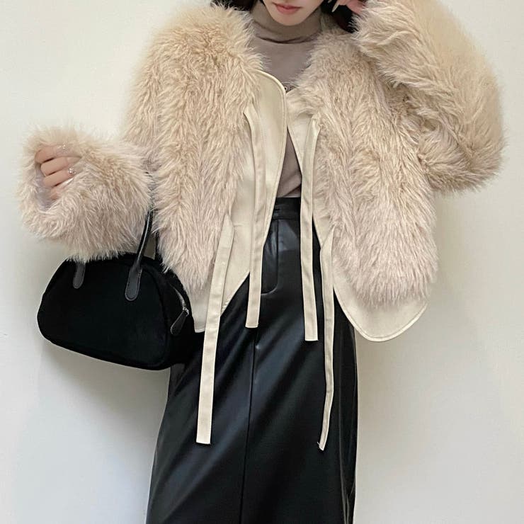 異素材切替えフェイクファージャケット | LADY LIKE  | 詳細画像23 