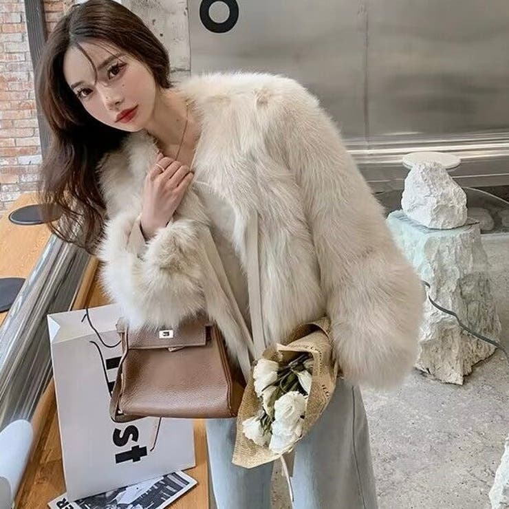 異素材切替えフェイクファージャケット | LADY LIKE  | 詳細画像32 