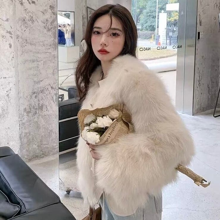 異素材切替えフェイクファージャケット | LADY LIKE  | 詳細画像34 