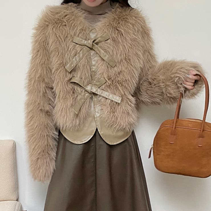 異素材切替えフェイクファージャケット | LADY LIKE  | 詳細画像9 