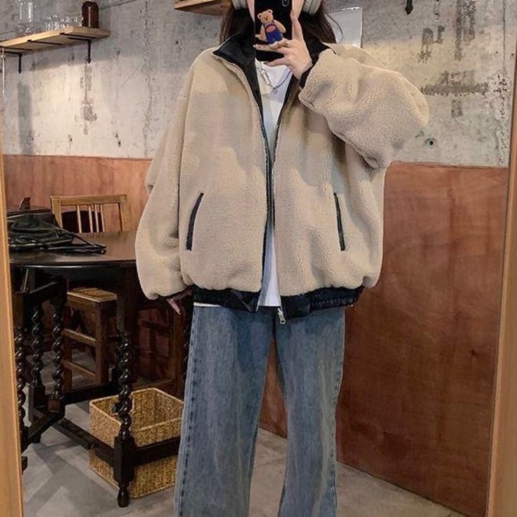 リバーシブルレザーライクボアジャケット SENSE OF PLACE