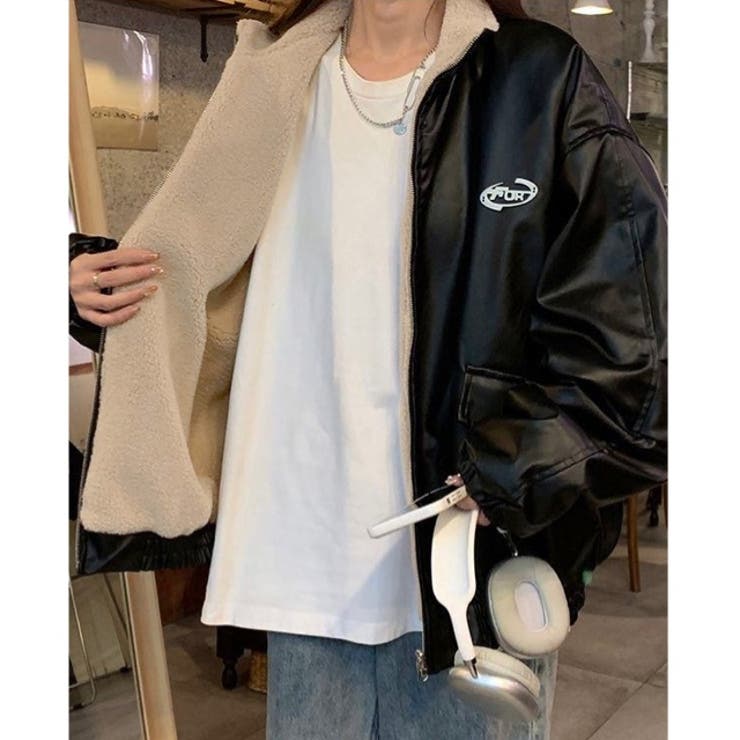 リバーシブルフェイクレザーボアジャケット[品番：SHNW0012029]｜LADY