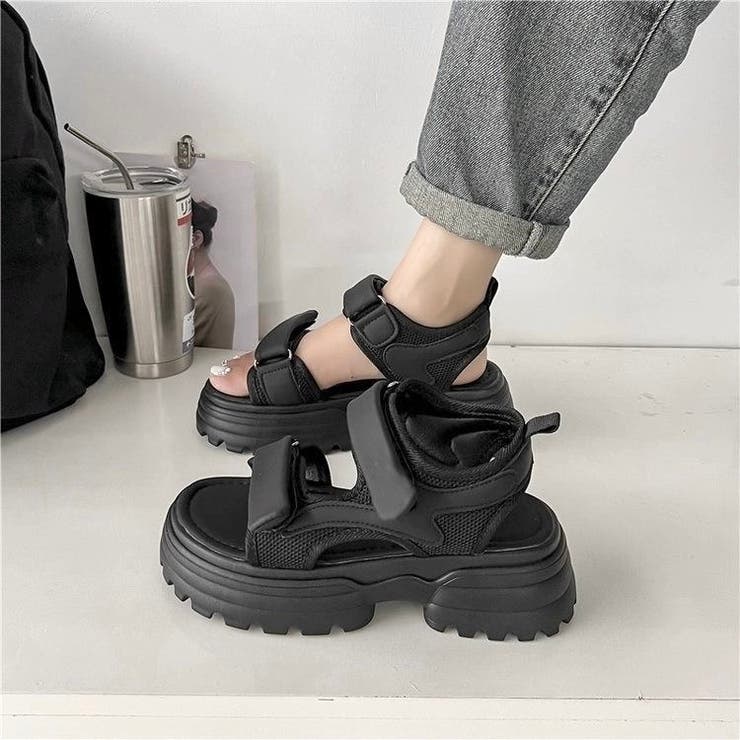 厚底ベルクロサンダル | LADY LIKE  | 詳細画像19 