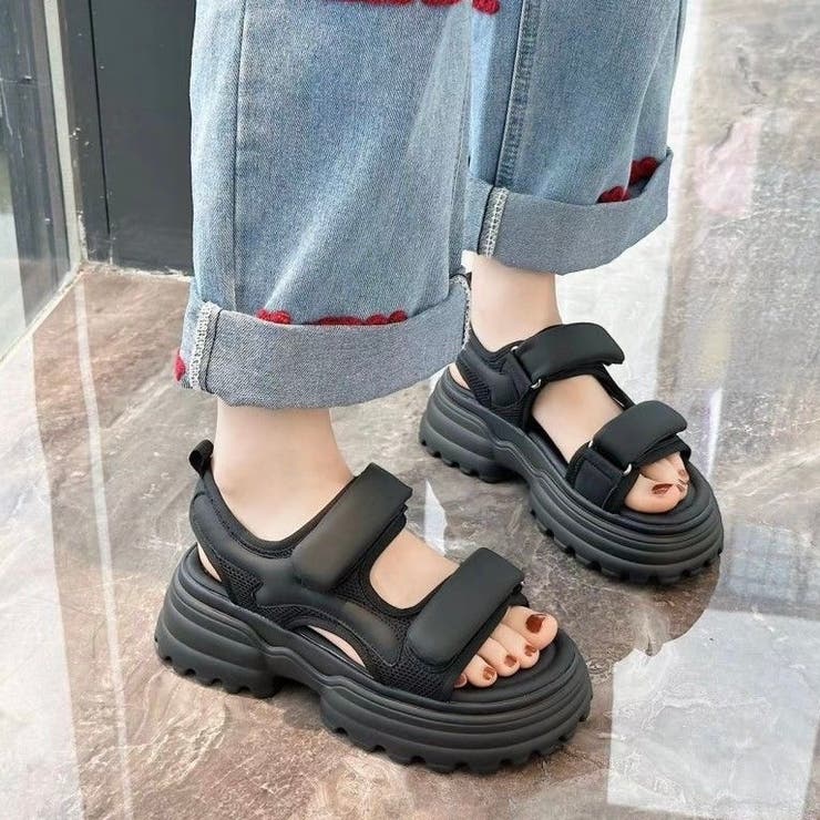 厚底ベルクロサンダル | LADY LIKE  | 詳細画像4 