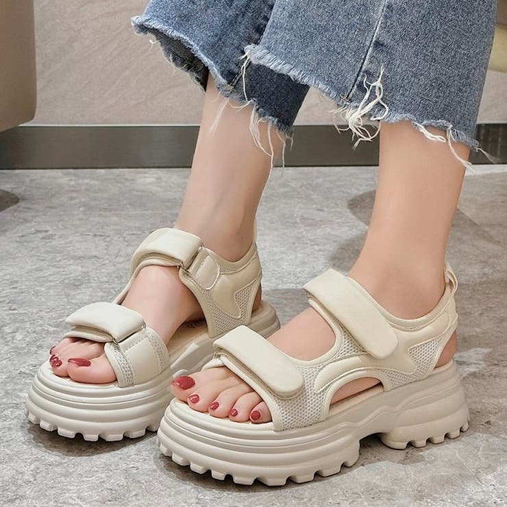 厚底ベルクロサンダル[品番：SHNW0011318]｜LADY LIKE （レディ