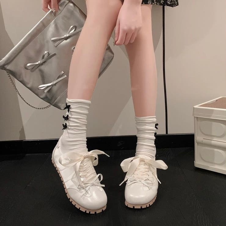 【春夏新作】バレーシューズ風ガーリースニーカー | LADY LIKE  | 詳細画像2 