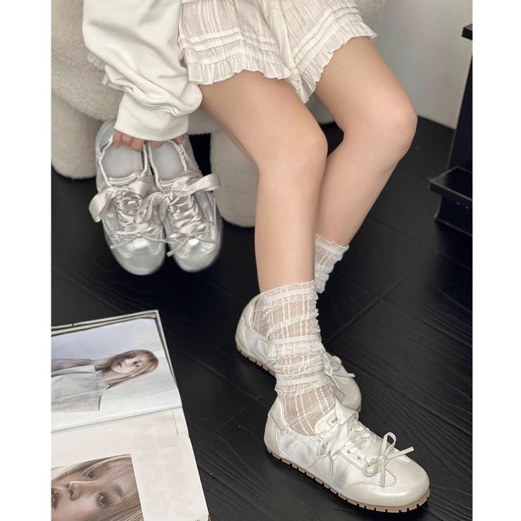 【春夏新作】バレーシューズ風ガーリースニーカー | LADY LIKE  | 詳細画像9 