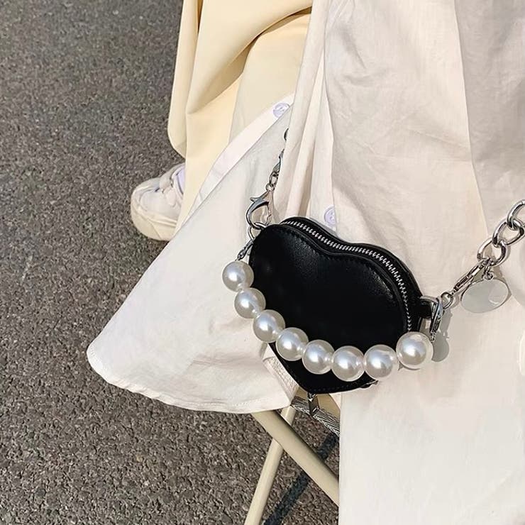 ブラック | ハートデザインミニショルダーボーチ | LADY LIKE 