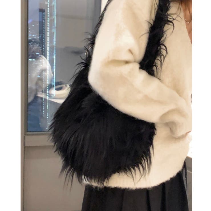 ブラック | ロングシャギーショルダーバッグ | LADY LIKE