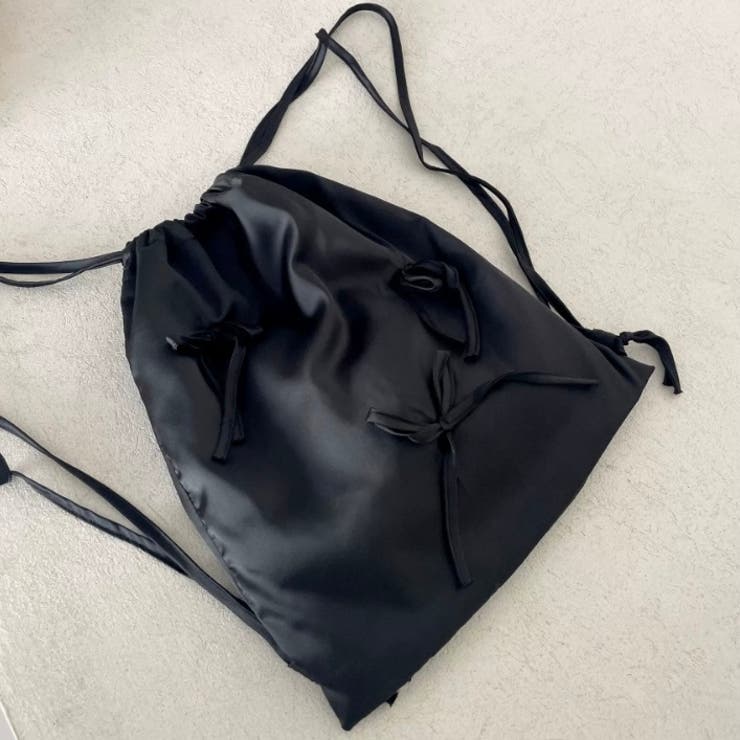 リボン付きサテン巾着ナップザック | LADY LIKE  | 詳細画像13 