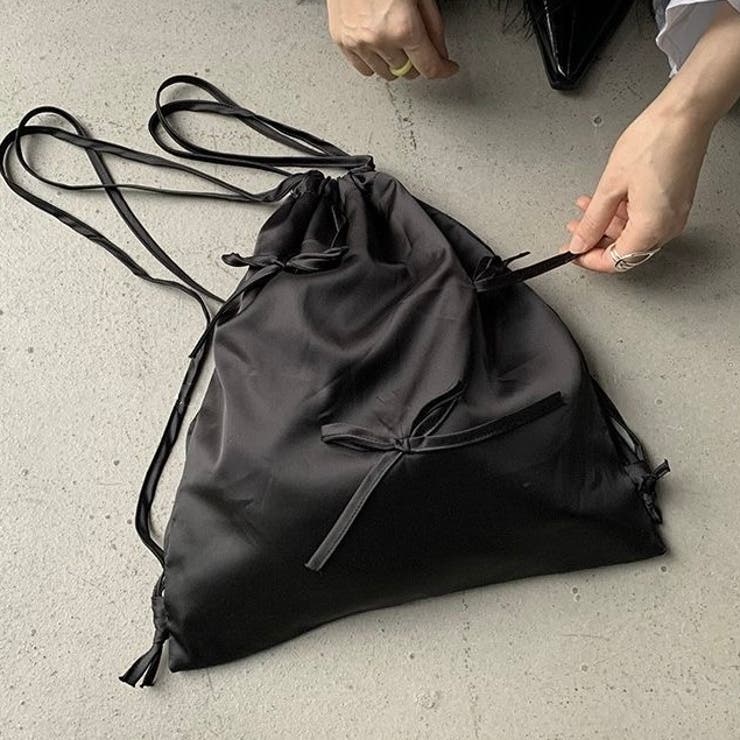 リボン付きサテン巾着ナップザック | LADY LIKE  | 詳細画像15 