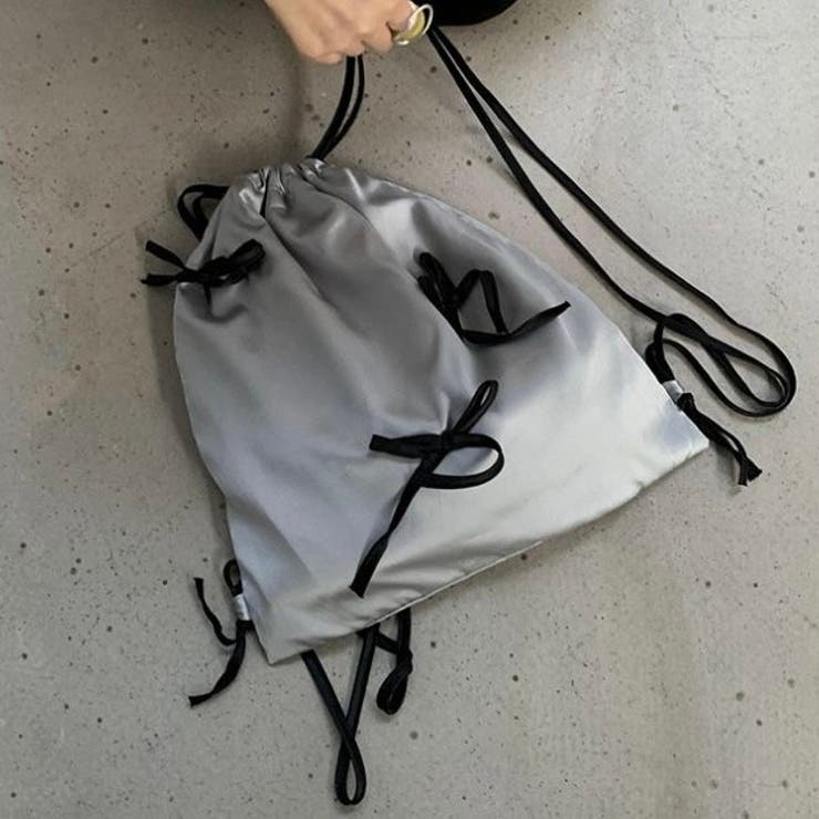 リボン付きサテン巾着ナップザック | LADY LIKE  | 詳細画像2 