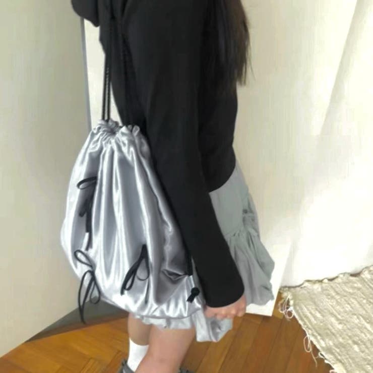 リボン付きサテン巾着ナップザック | LADY LIKE  | 詳細画像5 