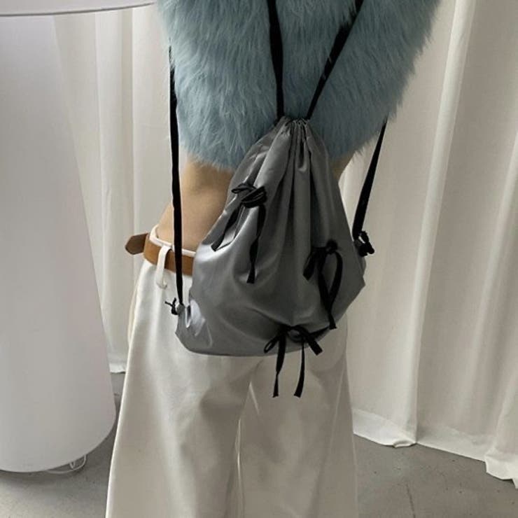 リボン付きサテン巾着ナップザック | LADY LIKE  | 詳細画像8 