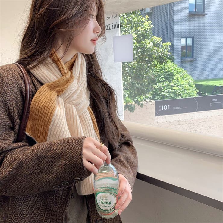 バイカラー中通しマフラー[品番：SHNW0008103]｜LADY LIKE （レディ