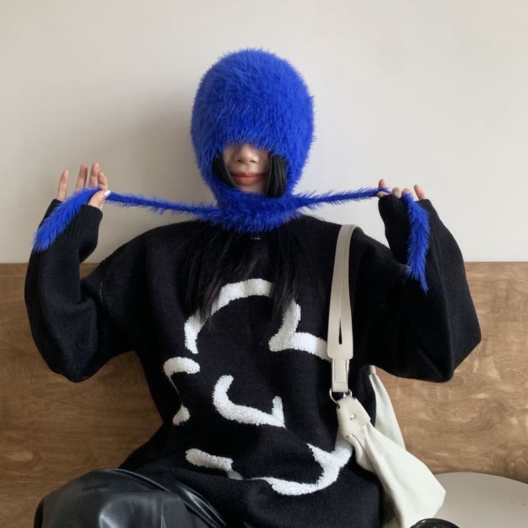 耳あて付きシャギーニット帽 | LADY LIKE  | 詳細画像11 