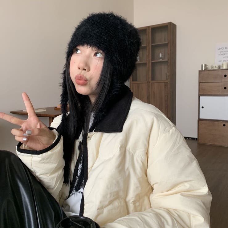 耳あて付きシャギーニット帽 | LADY LIKE  | 詳細画像5 