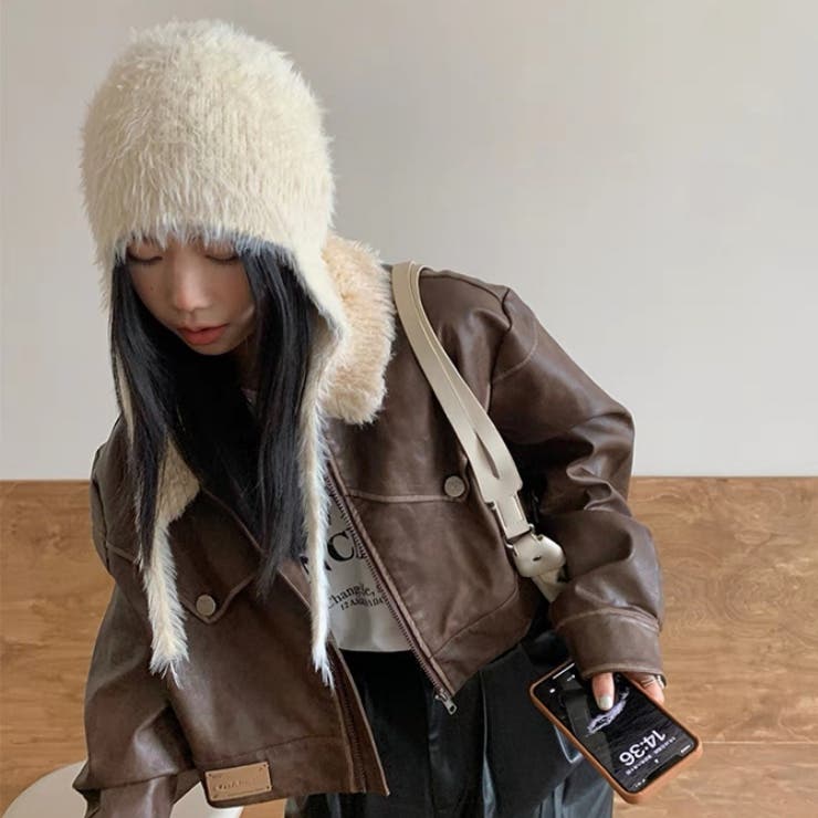 耳あて付きシャギーニット帽 | LADY LIKE  | 詳細画像8 