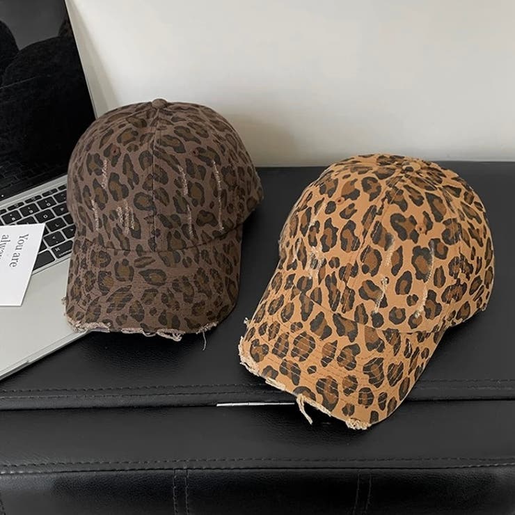 ダメージ加工レオパード柄キャップ[品番：SHNW0011638]｜LADY LIKE
