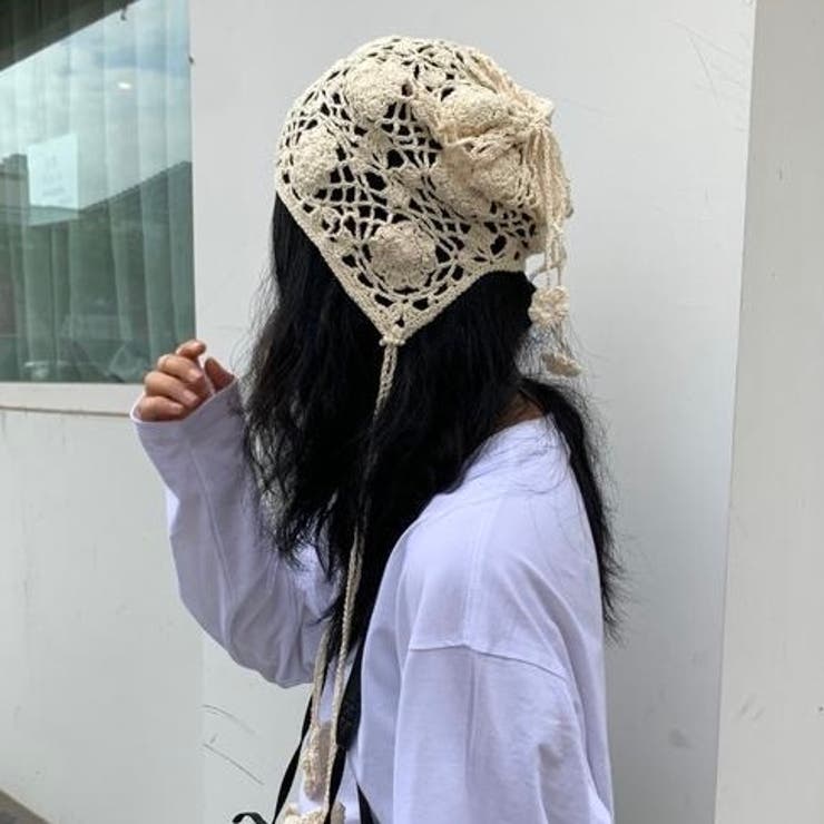 フラワーデザインクロシェ編みニット帽[品番：SHNW0012308]｜LADY LIKE