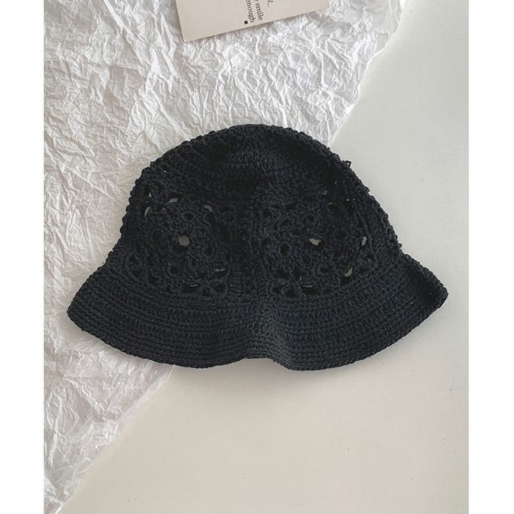 バット Lily__handmade_02 春夏新作】フラワー柄かぎ編みバケットハット[品番：SHNW0012433
