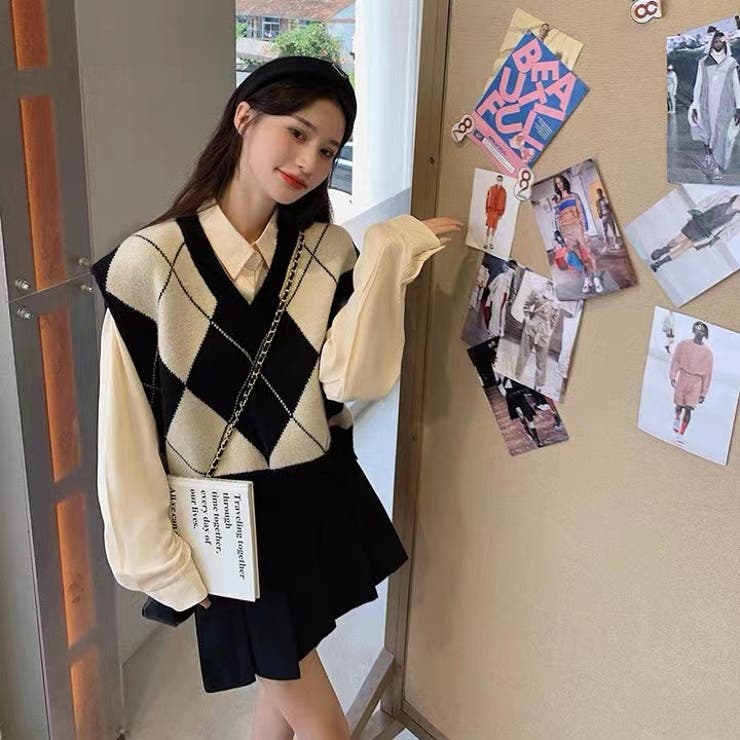 ニットベスト 韓国ファッション 人気アイテム | Sibra | 詳細画像1 