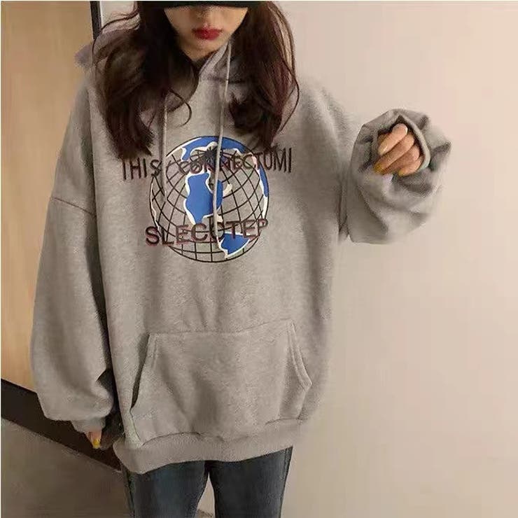 プリント長袖ビッグシルエットパーカー 韓国ファッション 韓国 品番 Shnw Sibra シブラ のレディースファッション 通販 Shoplist ショップリスト