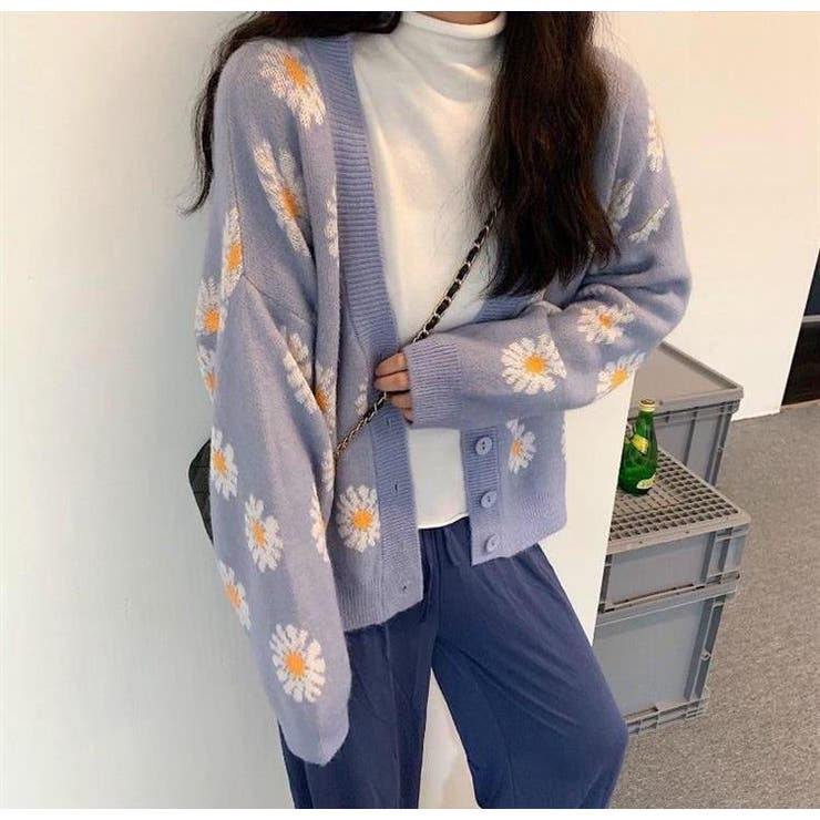 デージー柄ニットカーディガン 韓国ファッション 秋服 品番 Shnw Sibra シブラ のレディースファッション 通販 Shoplist ショップリスト