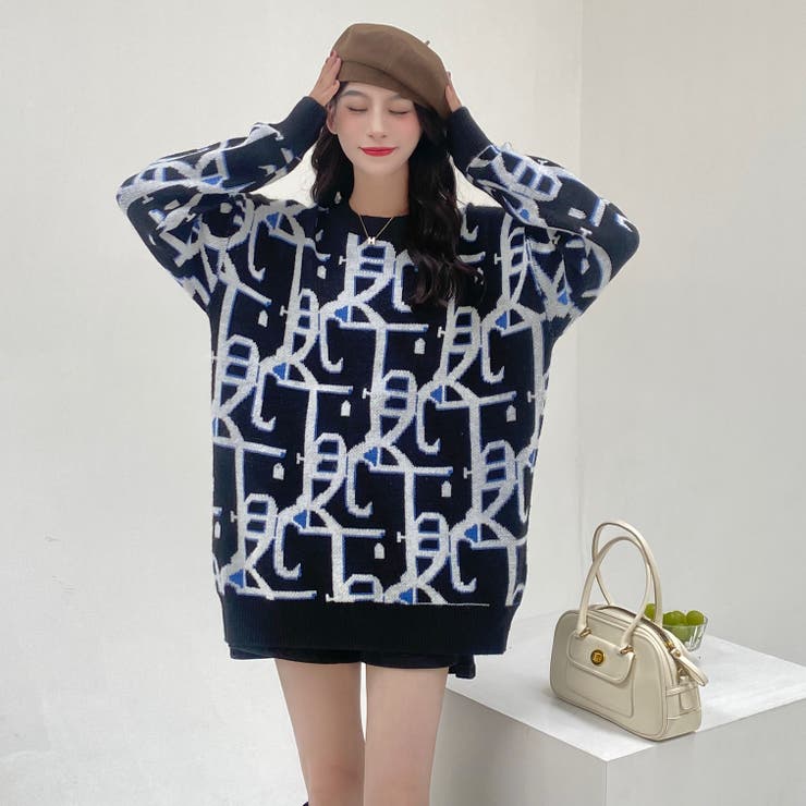 絶妙なカジュアルな印象に、ニットプルオーバー 韓国ファッション 春服 | Sibra | 詳細画像25 