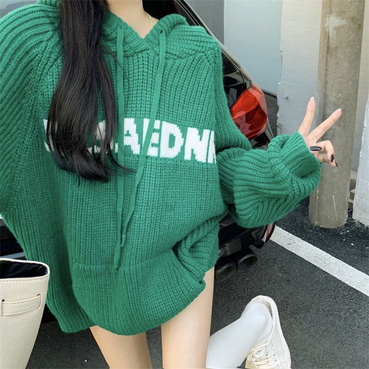 ニットトップス フード付き 韓国ファッション | Sibra | 詳細画像13 