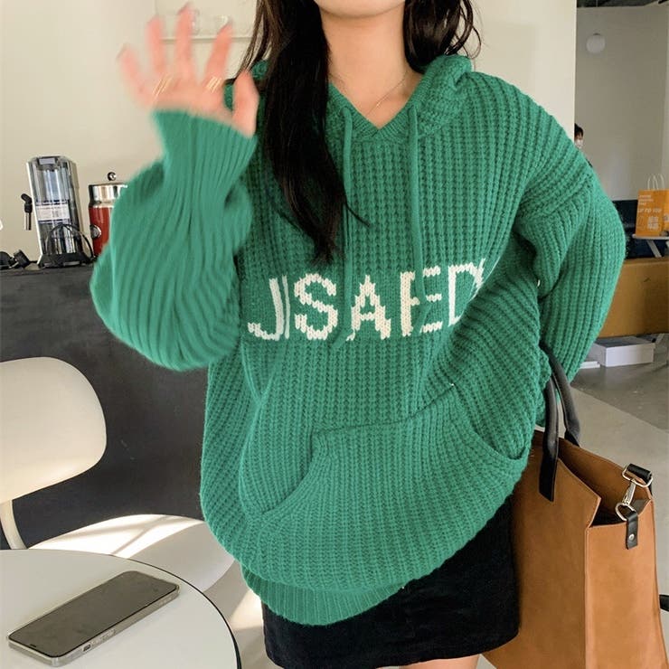 ニットトップス フード付き 韓国ファッション | Sibra | 詳細画像19 