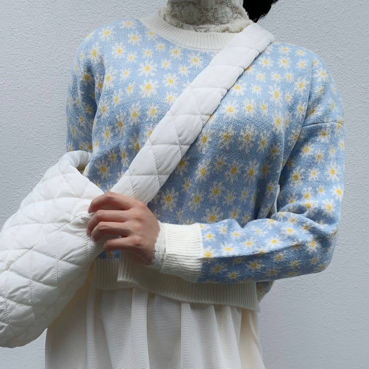 フラワ－柄ニットプルオーバー 韓国ファッション 可愛い | Sibra | 詳細画像13 