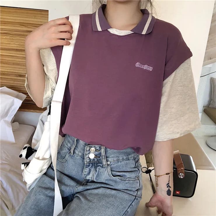 トップスTシャツ かわいい 韓国ファッション[品番：SHNW0003062