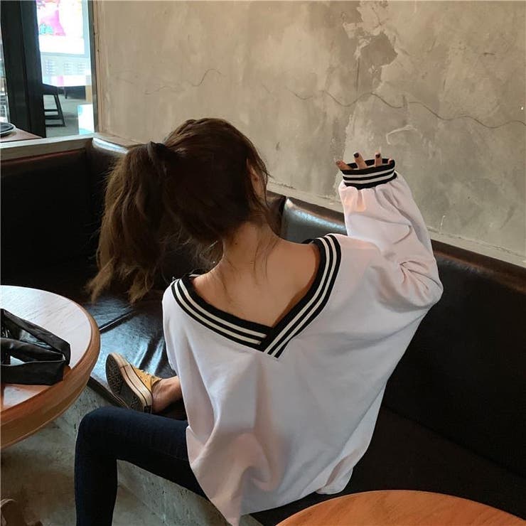 韓国春Vネック長袖Tシャツ2色展開 全8色】長袖VネックTシャツ（吸汗速乾×接触冷感） A-668 | 作業