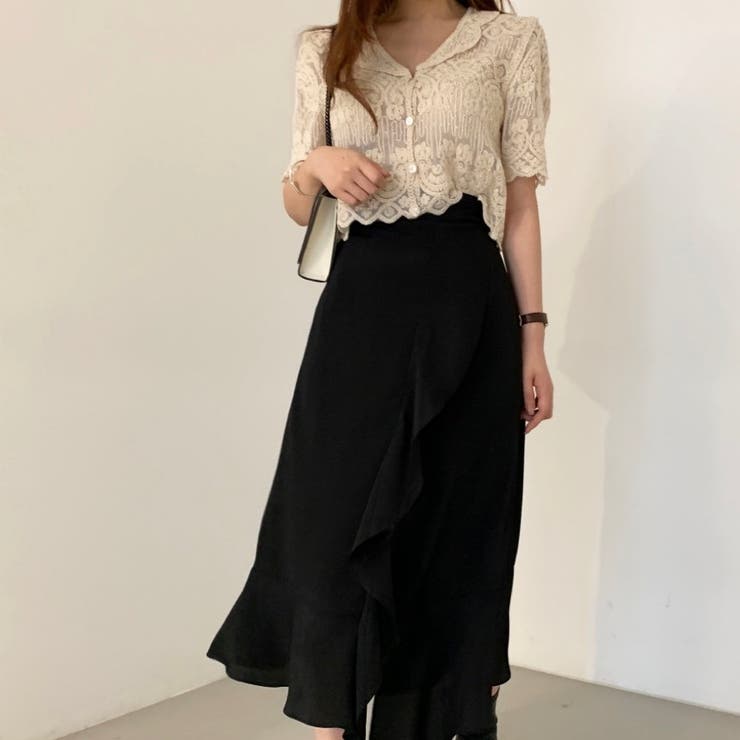 ショート丈半袖カーディガン 韓国ファッション レース | Sibra | 詳細画像12 