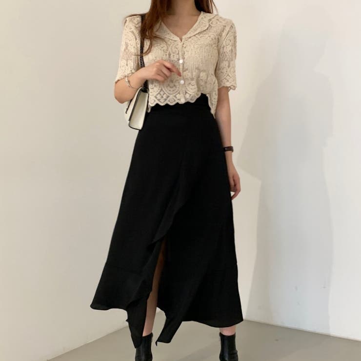 ショート丈半袖カーディガン 韓国ファッション レース | Sibra | 詳細画像14 