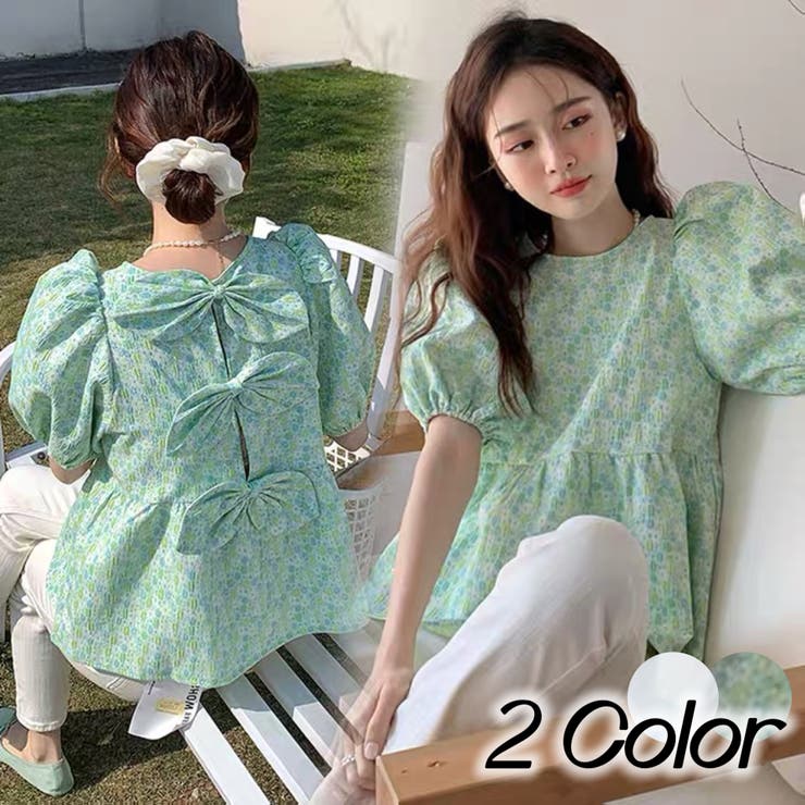 後ろリボンブラウス 韓国ファッション 夏服 品番 Shnw Sibra シブラ のレディースファッション通販 Shoplist ショップリスト