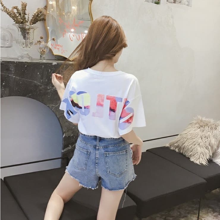 サンウォン着用 Tシャツ　ボイプラ　traineea 韓国　半袖 フェイクレイヤード配色半袖ロゴTシャツ 韓国ファッション 韓国