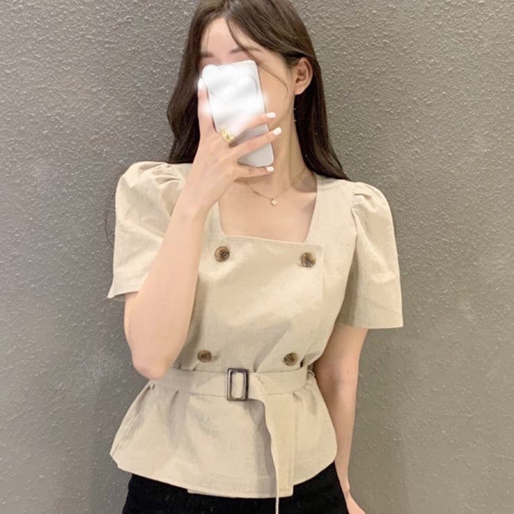 ベルト付き前開きブラウス 韓国ファッション 夏服 品番 Shnw Sibra シブラ のレディースファッション 通販 Shoplist ショップリスト