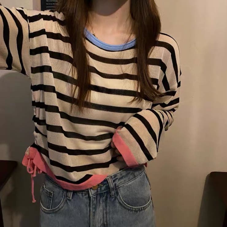 透かしニットトップス 韓国ファッション 夏服 | Sibra | 詳細画像10 