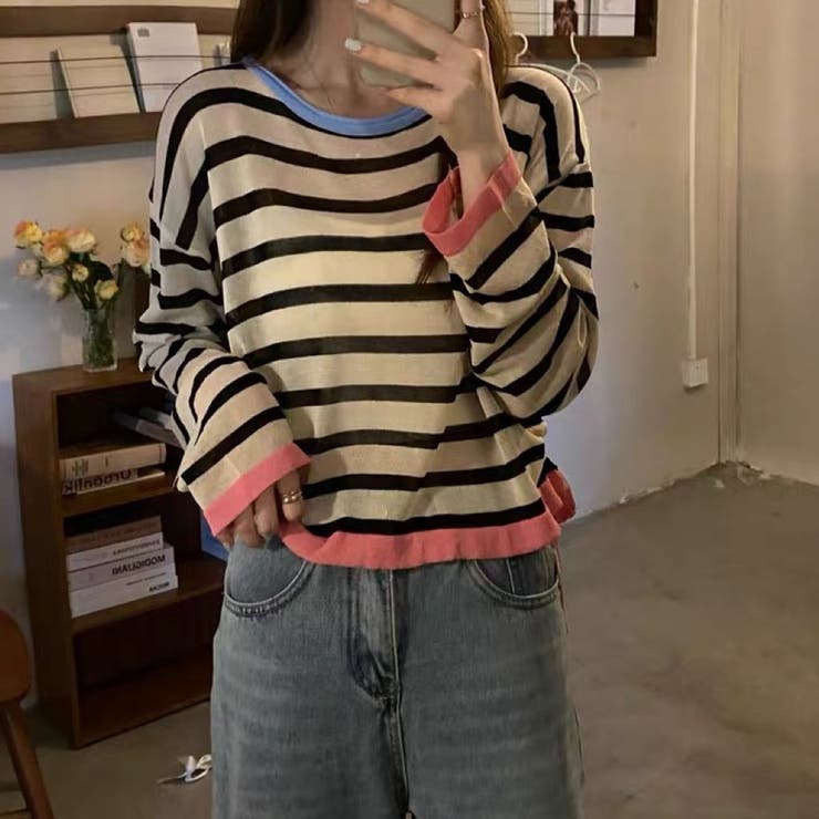 透かしニットトップス 韓国ファッション 夏服 | Sibra | 詳細画像11 