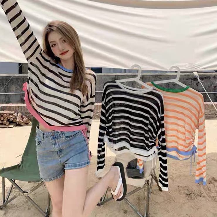 透かしニットトップス 韓国ファッション 夏服 | Sibra | 詳細画像13 