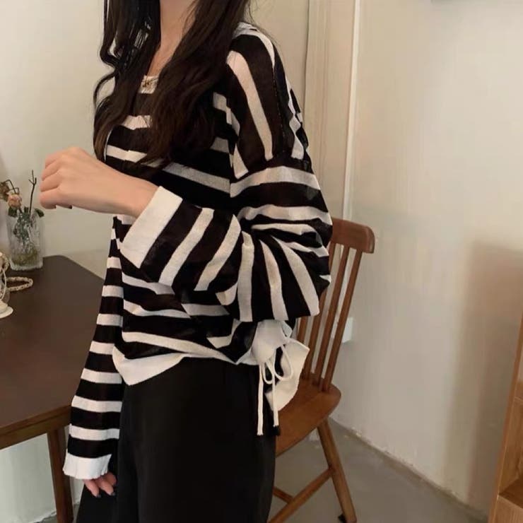 透かしニットトップス 韓国ファッション 夏服 | Sibra | 詳細画像12 